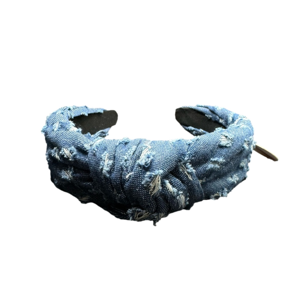 Western Distressed Denim Knot Headband - Dark Denim - NWT